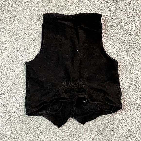 Vintage Christmas Vest Women's Denim Love and Lace Buttons Santa Medium - Picture 6 of 7